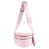 MEISEY Black and White Checkered Crossbody Bag Bum Bag for