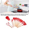 12 PCS Kitchen Cooking Utensils Set Ergonomic Wooden Handle Silicone