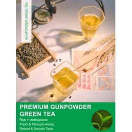 TeeLux Gunpowder Green Tea Loose Leaf 454g, Vegan, Rich in Antioxidant, Pure & Natural Green Tea from China, Caffeinated, Support Overall Health