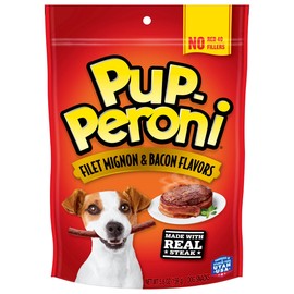 Pup-Peroni Original Filet Mignon & Bacon Flavor Dog Snacks, 5.6-Ounce (Pack of 8)