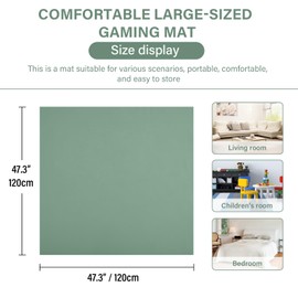 Givjoy Baby Play Mat 48"x48" – Thick, Non-Slip Foam Mat for Babies and Toddlers. Foldable, Scrubbable, Odorless, and Soft, Ideal for Playpens, Crawling, and Indoor Playtime-Green