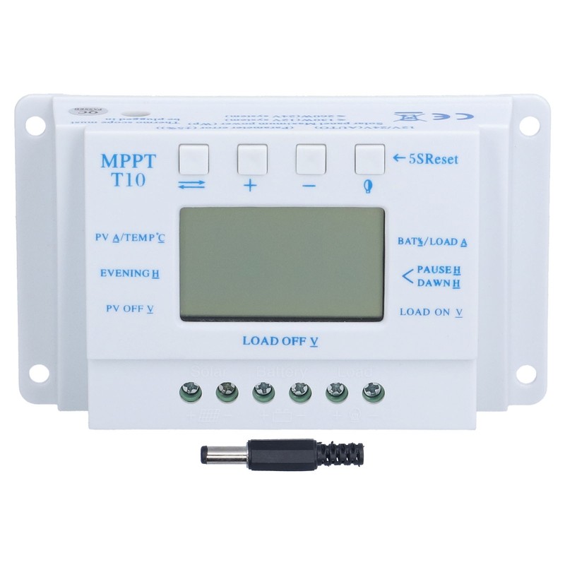 10A 12/24V MPPT PWM Solar Charge Controller with LCD Display