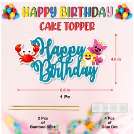 Seyal® Decoración para tarta de cumpleaños de tiburón bebé