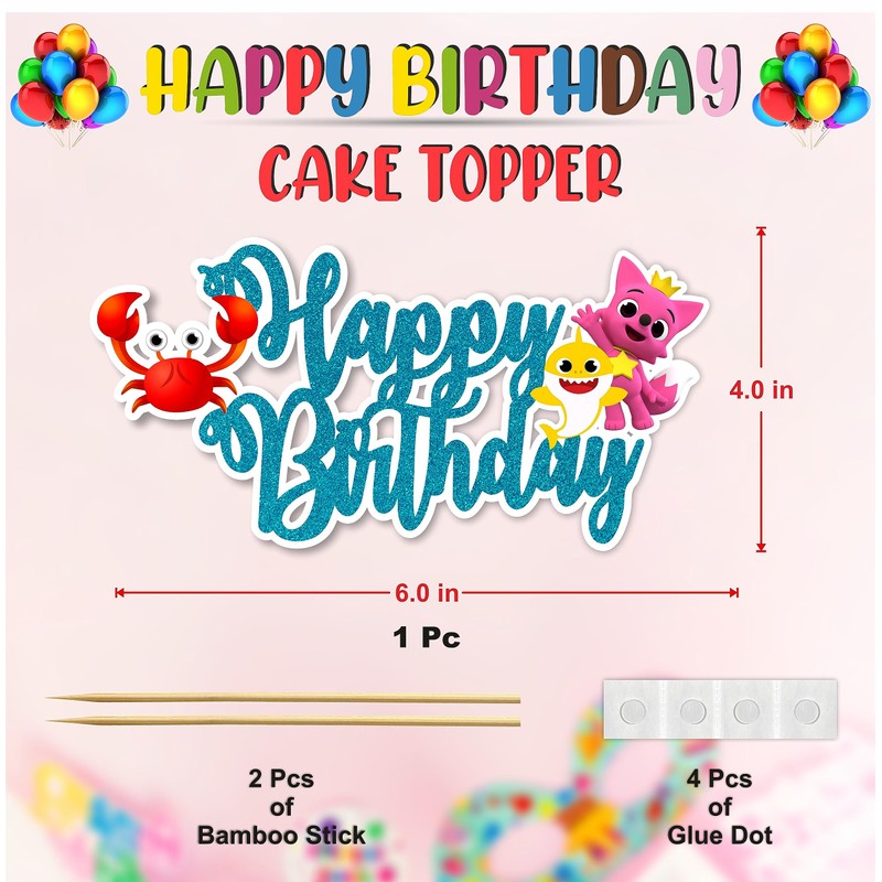 Seyal® Decoración para tarta de cumpleaños de tiburón bebé