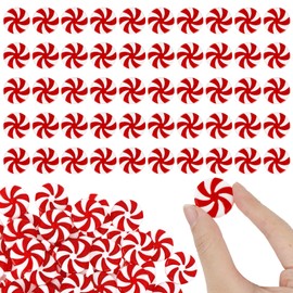 Christmas Ornaments, Candy Ornaments for Christmas Tree, 50 PCS Fake Platic Candy Christmas Decorations, Red and White Candy Cane Hanging Peppermint Ornaments for Christmas Tree Decorations Craft DIY