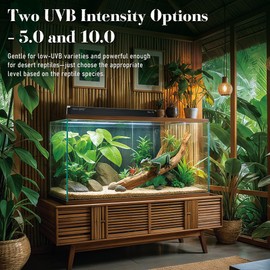 NEPTONION 14W Reptile T5 HO UVB 22.7" 5.0 Light Fixture with Tube, Tropical Arboreal Hood for Terrariums, Suitable for Tropical Reptiles Like Veiled Chameleon