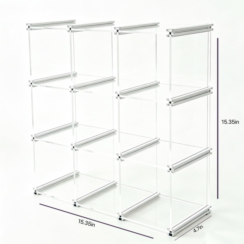 Open-Front Acrylic Desktop Display Case with Sturdy Aluminum Frame, Easy-Access