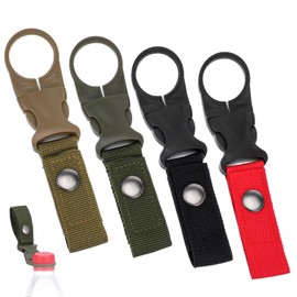 ElevateTech 4 Pcs Bottle Buckle Clip Carabiner Hanging Buckle Portable Water Bottles Rings Holder Keychain Mineral Water Bottle Clip for Outdoor Camping Hiking Traveling