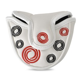 Golf Putter Cover, Golf Putter Cover, Golf Putter Cover, Golf Head Covers, Mallet Putter Headcovers, with Magnetic Closure, for Golf Lovers, Beginners (White)