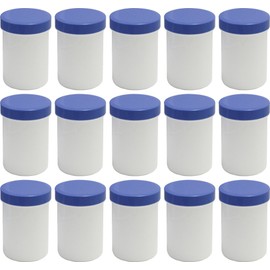 15 75ml Salve Tin Containers Cream/Ointment Kruke High Capacity with Blue Lids – Made in Germany