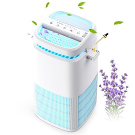 POMORON 4-in-1 Air Purifiers for Home, Air Ionizer Negative Ion Generator, H13 HEPA Filter, UV, Covers 1250 Ft² 99.97% Removal Rate for Pollen Smoke Pet Dander Air Cleaner for Bedroom, MJ002H, White
