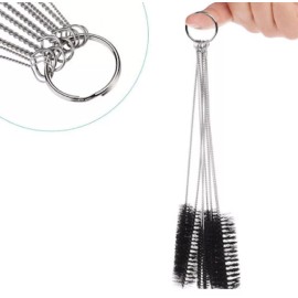 TIKA 10 Pcs Nylon Straw Cleaning Brush Set - Stainless Steel Drink Pipe Cleaners Kit