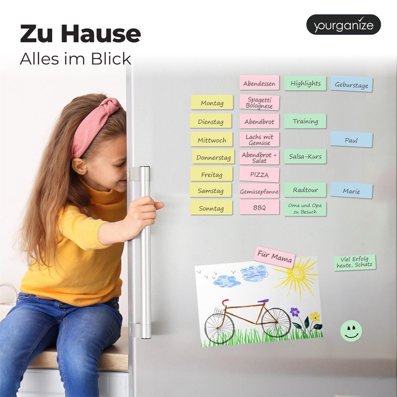 YOURGANIZE® 48 Magnetic Strips Writeable – 8 x 3 cm,