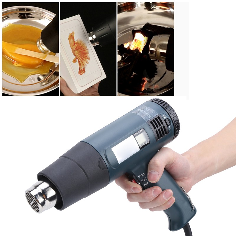 Electronic Hot Air Gun Adjustable Plastic Temperature Industrial Tool GJ-9A20LCD