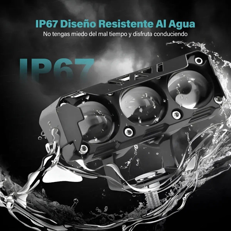 2pzs Faros Auxiliares 3 Modos Doble Color Led Para Auto
