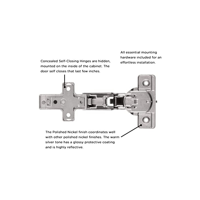 Hickory Hardware HH075224-14 - Full Overlay Concealed Euro Cabinet Door