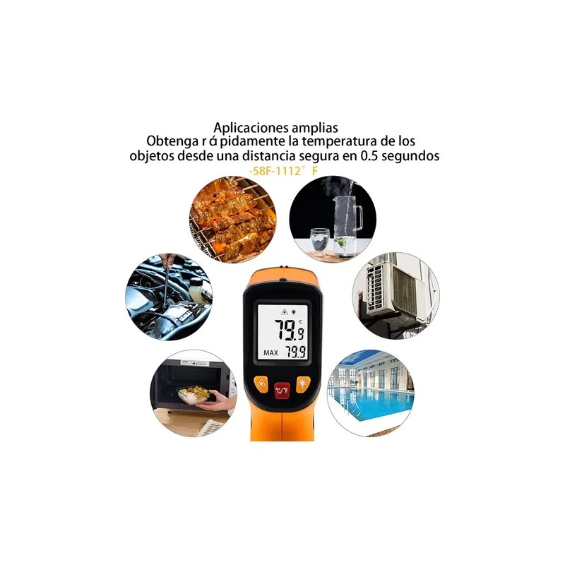 Termometro Digital Infrarrojo Ambiental Industrial -50-400°c