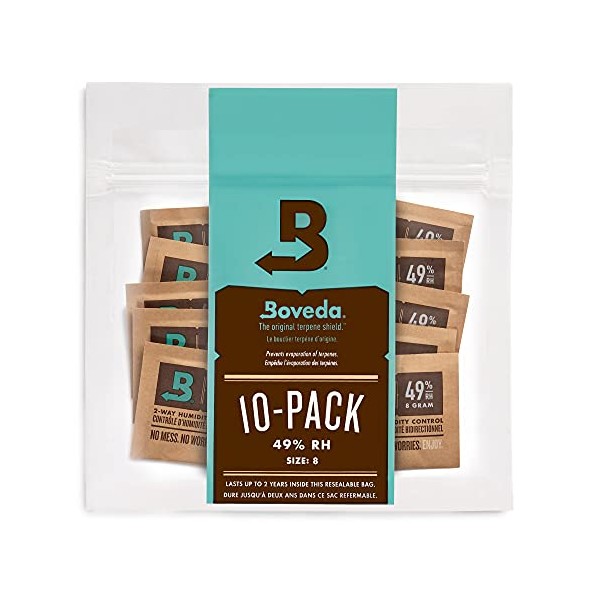 Boveda Wooden Music Instruments - 49% RH 2-Way Humidity Control - Size 8 For Wooden Instruments – Protects All Wood Instruments For Optimal Sound – Prevents Cracking & Warping Of Guitars – 10 Count