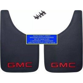 PLASTICOLOR 2 GMC Pair Fit 9"x15" Mud Guards Flaps Mudflaps Splash Gaurds Truck Auto Suv Set