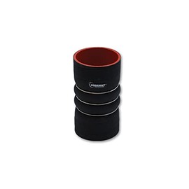 Vibrant Power 11837 Hose Coupler, Silicone, 4ply Aramid Reinforced, Charge Air Cooler (CAC) Bellows, 6.00 in. Inlet I.D., 6.00 in. Outlet I.D., 8.00 in. Overall Length, 3 Rings, Black, each