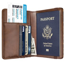 Passport Holder Cover Travel RFID Blocking Passport Cover Rose Gold Cute Flowers Passport Wallet with Elastic Band for Women, Light Leopard, Leopard Print