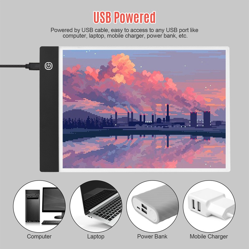 A4 Copyboard Ultra-thin LED Light Pad Adjustable 3 Levels Brightness