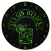 speecheese It's Gin O'Clock Aluminium Wall Clock with Green Lettering
