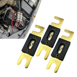 yorpyep 3 PCS 100A Fuse, Fork Bolt ANL Fuse for Car Audio and Video Systems, Gold Plated Fuses Set, for Most Cars Trucks (Multicolored)