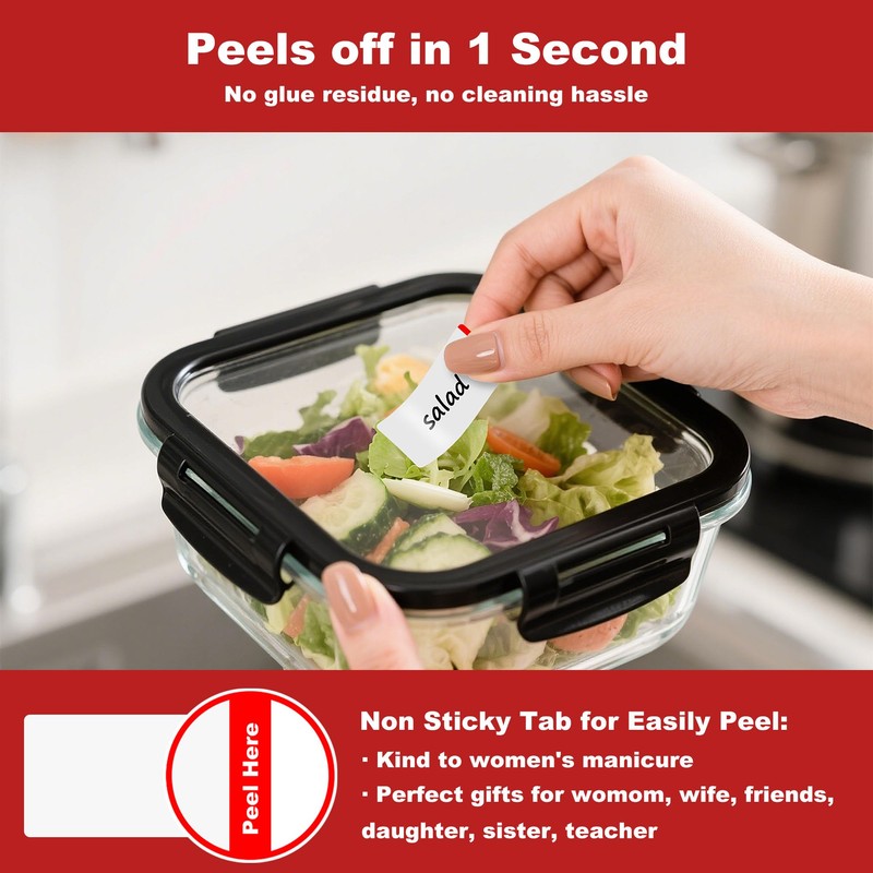 NATURALABEL 1000 PCS Blank Removable Freezer Labels with Dispenser -