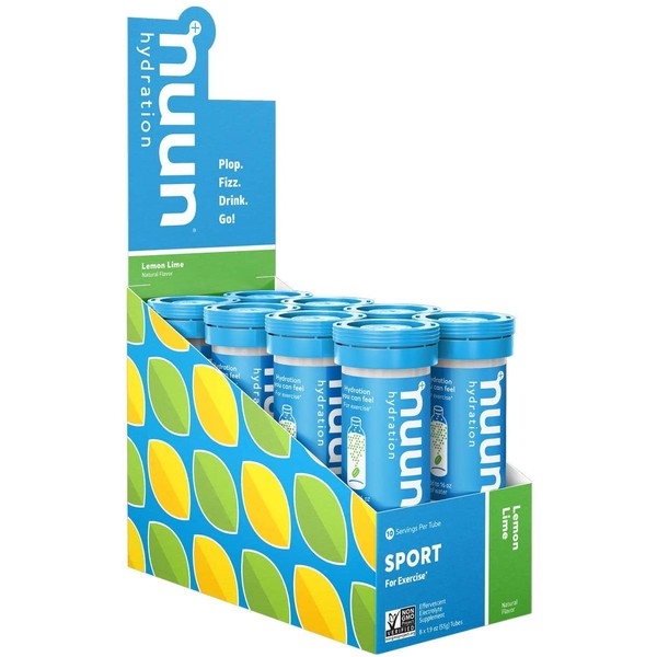 Nuun Sport: Electrolyte Drink Tablets, Lemon Lime, 8 Tubes (80 Servings)