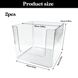 2 Pcs Acrylic Makeup Mask Paper Storage Box, 6.2x6.2x5.7 In Cover Desktop Cosmetics Debris Cotton Pad, Swabs, Sanitary Napkin Organizer, Transparent Dustproof Finishing Container