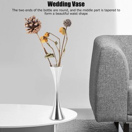 Tall Silver Flower Vase, Metal Flower Vase Small Bud Decorative Floral Vase Silver Slim Flower Vase Floral Container Centerpiece for Decor