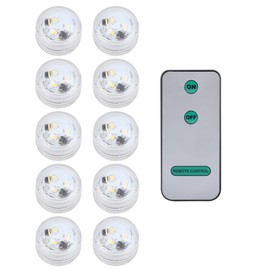 10pcs/ Set Round Waterproof LED Candle Light Submersible Remote Control(Warm White)