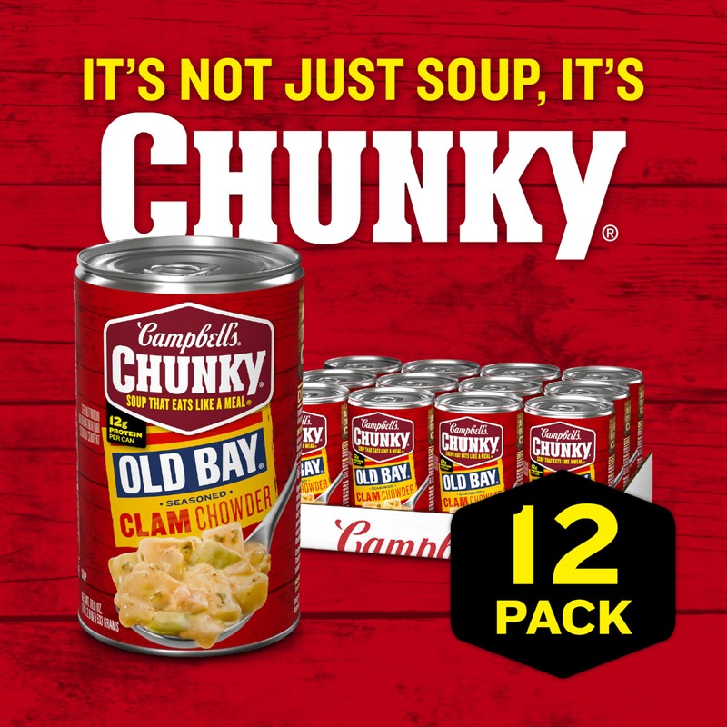 Campbell's Chunky Soup, OLD BAY Seasoned Clam Chowder, 18.8 oz