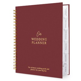 Nook Theory Comprehensive Linen Wedding Planner and Keepsake - Perfect for Newly Engaged Gift, Wedding Planning and Organizer Book for the Bride (Rose)