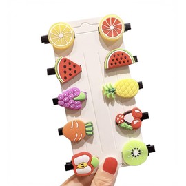 Virano Adorable Korean Style Assorted Cute Hair Accessories for Girls – Novelty and Stylish FruitThemed Hair Clips Set for Teens, Kids, Women, and Dolls.