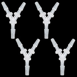 ANPTGHT 1/8" Hose Barb Fitting Equal Barbed Y Shaped 3 Way plastic Tubing Joint Splicer Mender Adapter Union for Oxygen Tubing Pipe Household Fuel Gas Liquid Air (Pack of 4)