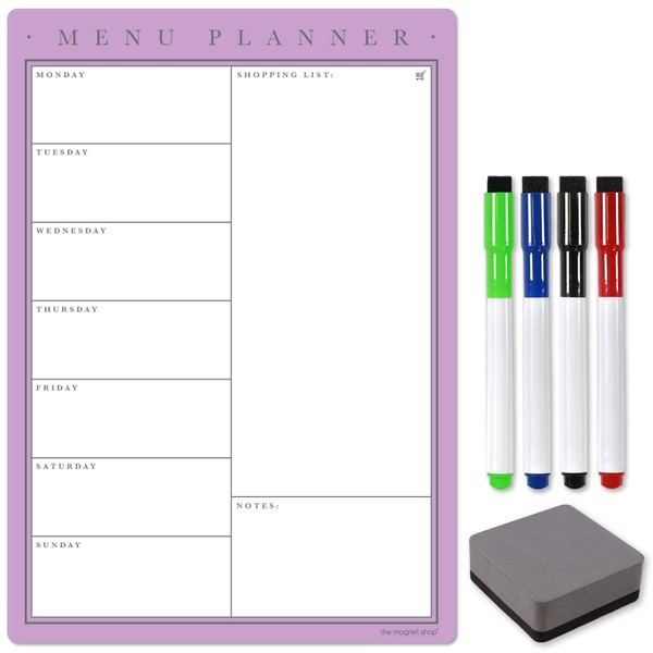 TMS Magnetic Weekly Meal Planner A4, Fridge Whiteboard Planner, Calendar,
