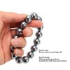 14mm Terahertz Stone Bracelet Promote Circulation Round Beads Chian Bracelet
