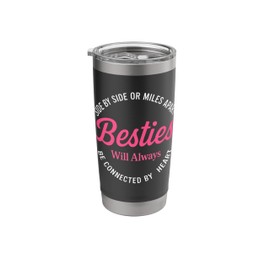 Side By Side Besties Always Connected By Heart Best Friends Stainless Steel Insulated Tumbler