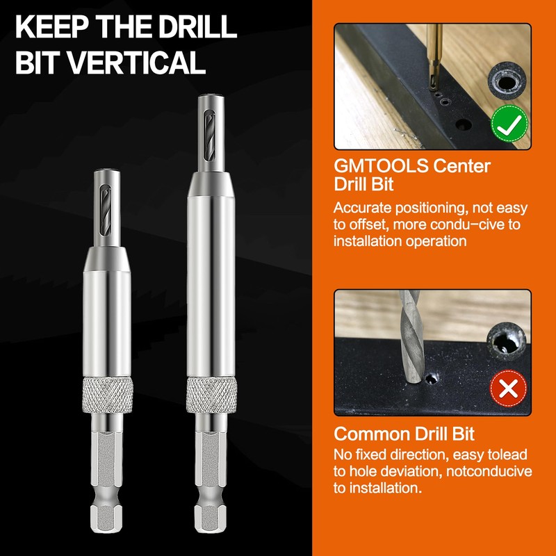GMTOOLS 17pcs VIX Bits Self Centering Drill Bit Set, 1/4"