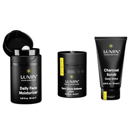 Lumin - Tratamiento Facial Anti-vejez para Hombres - Correction Trio | Incluye 3 productos: Crema para Contorno de Ojos, Exfoliante Facial y Bálsamo H