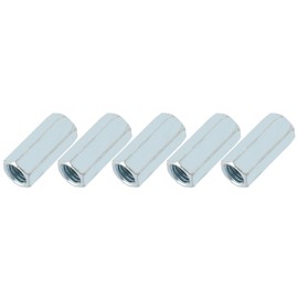 5pcs M12*40 Long Rod Coupling Nut, Carbon Steel Hex Sleeve Nut Standoff Connector Headboard Nuts and Bolts Threaded Fasteners(17mm)