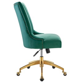 Modway EEI-4575-GLD-TEA Empower Channel Tufted Performance Velvet Office Chair, Gold Teal