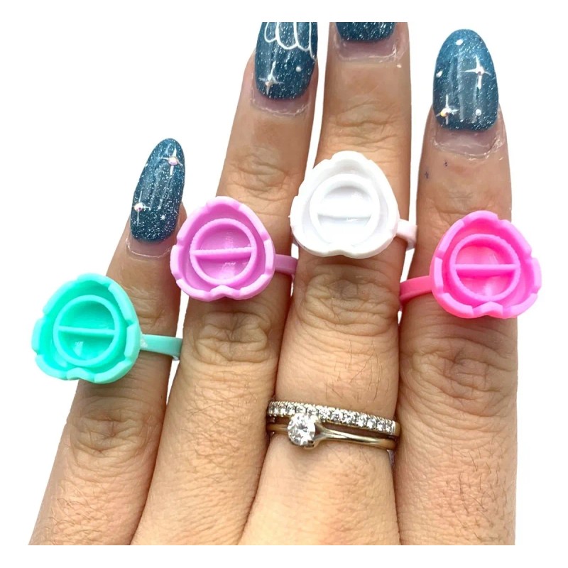 100 Anillos Para Abanico Pegamento Pestañas Mink A Elegir :