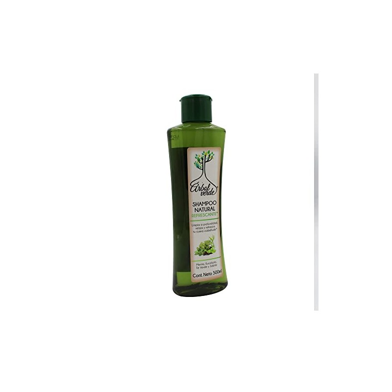 Arbol Verde Shampoo Natural Refrescante con Menta, Eucalipto, Té Verde