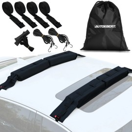 AUTOXBERT Universal Foldable Car Roof Rack Soft Pads With Straps For Kayak Surfboard Canoe