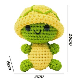 DIY Turtle Crochet Kit with Soft Material, Portable Beginner Crochet Kit, Animals Knitting Kit Supplies, Cartoon Turtle Knitting Kit, Accessories Including Yarn Hook -with Step-by-Step Video Tutorials
