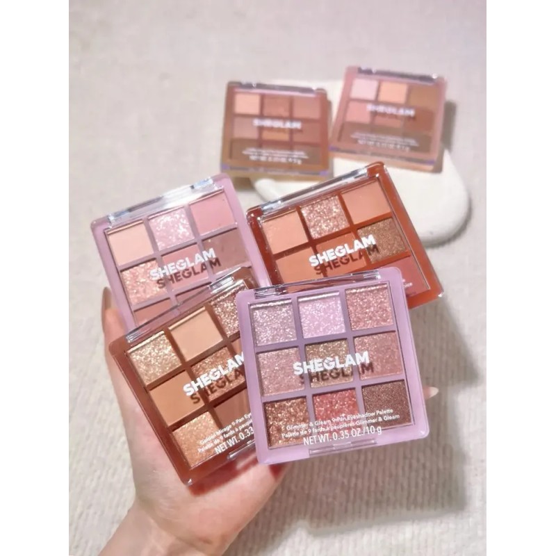 SHEGLAM Glimmer & Gleam Paleta de Sombras 9 Tonos Brillantes