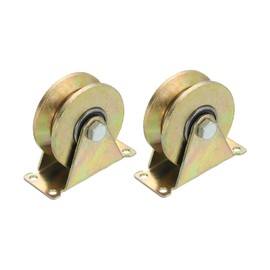 PATIKIL 3" V-Groove Wheel, 2 Pcs V-Type Sliding Gate Casters V Groove Pulley for Driveway Gate Industrial Machines V Track Rail, Loading Capacity 661 Lbs